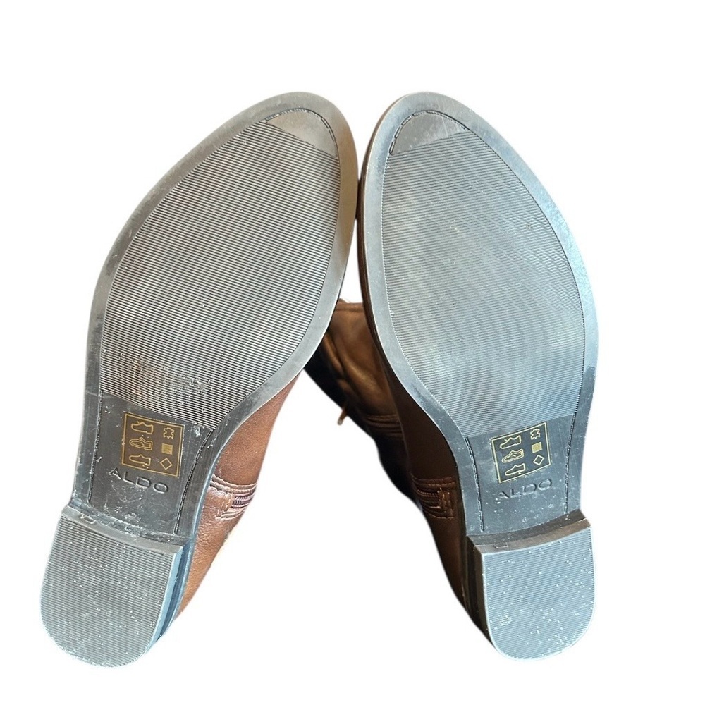 ALDO VINTAGE Brown Leather Riding Boots Dark Academia Equestrian Size 7 - Picture 6 of 11